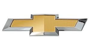 Chevrolet logo featuring a gold bowtie shape with a silver outline on a white background.